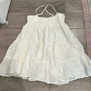 Zara White Smocked Top Dress